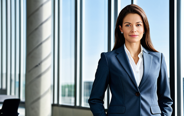 Professional Businesswoman**

"A professional businesswoman in a modest business suit, standing confidently in a modern office building, fully clothed, appropriate attire, safe for work, perfect anatomy, natural proportions, professional corporate photography, high quality, sharp focus."

**