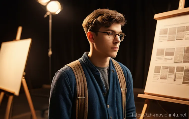 영화 제작사에서의 첫 직장 생활 - **Prompt:** A dynamic scene within a busy film production company's operations room or a temporary o...