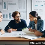 영화 제작 현장에서의 갈등 해결 - **Prompt:** A diverse group of film professionals, including a female director, a male screenwriter,...