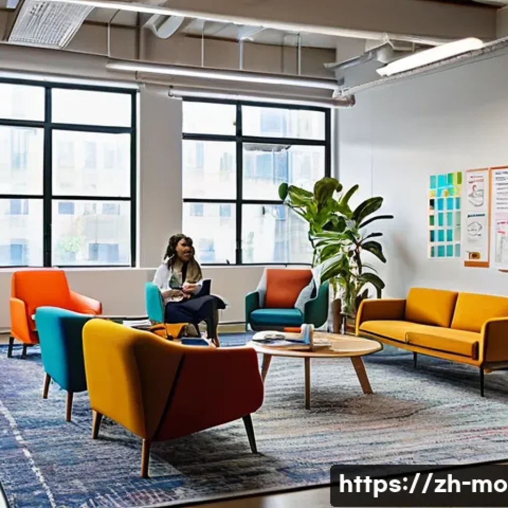 영화 제작사의 문화와 분위기 - A vibrant modern film studio workspace filled with diverse international team members engaging in an...