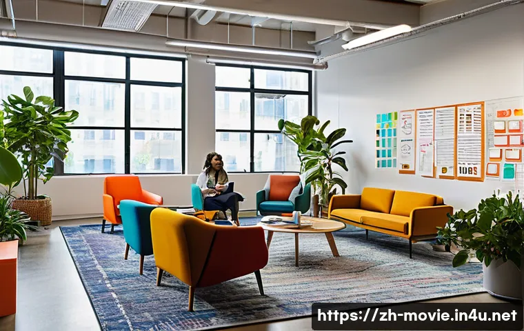 영화 제작사의 문화와 분위기 - A vibrant modern film studio workspace filled with diverse international team members engaging in an...