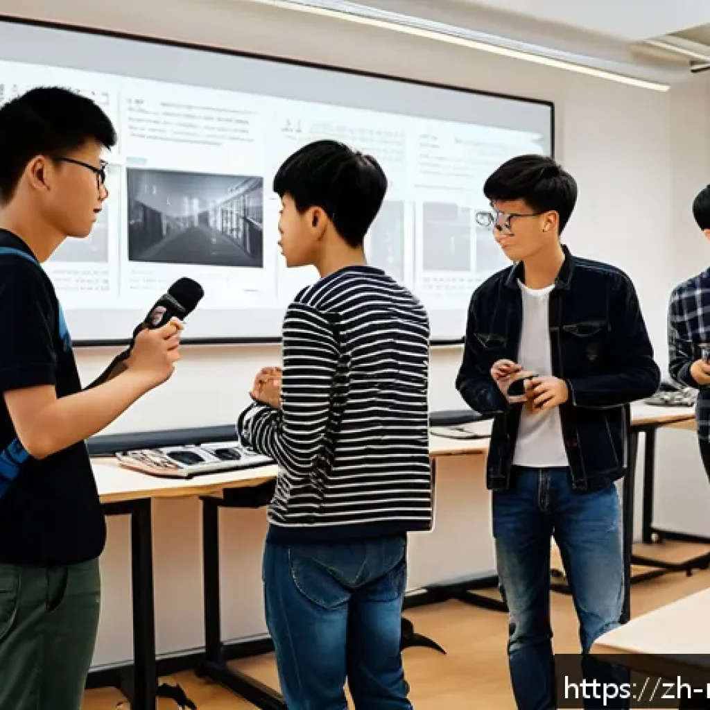 영화 제작 관련 자격증 취득 방법 - A modern film production classroom scene featuring diverse students practicing camera operation and ...