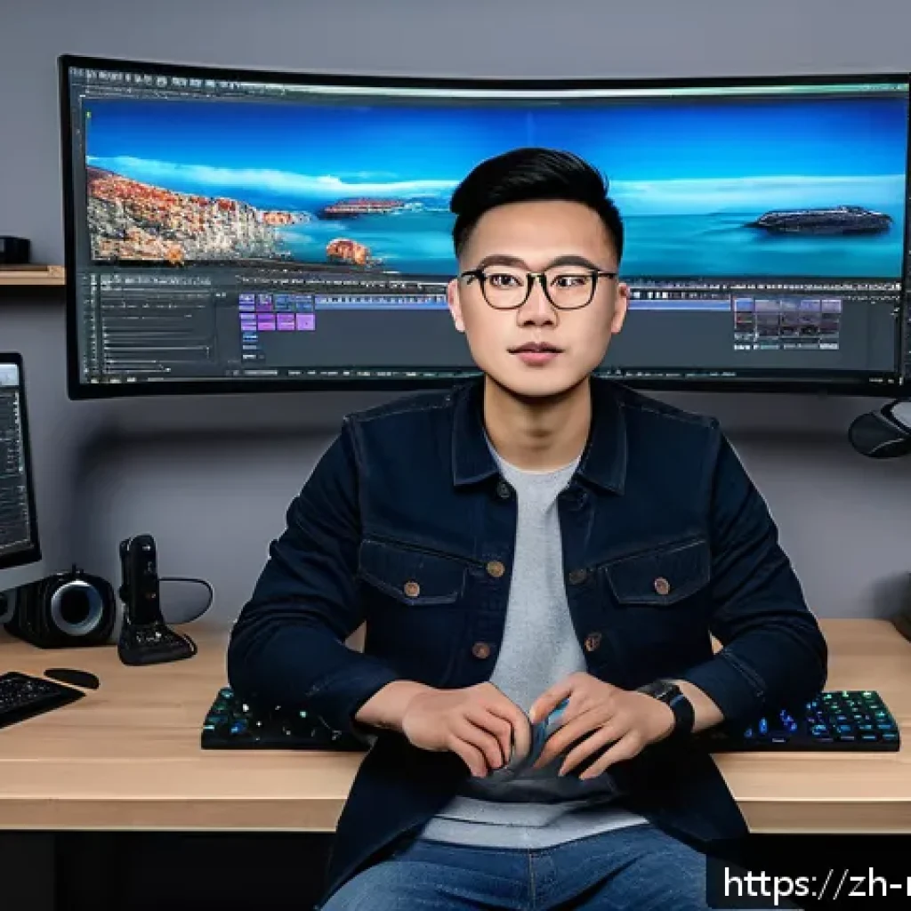 영화 편집 전문가가 되는 법 - A modern creative workspace featuring a young professional video editor working intensely on a high-...