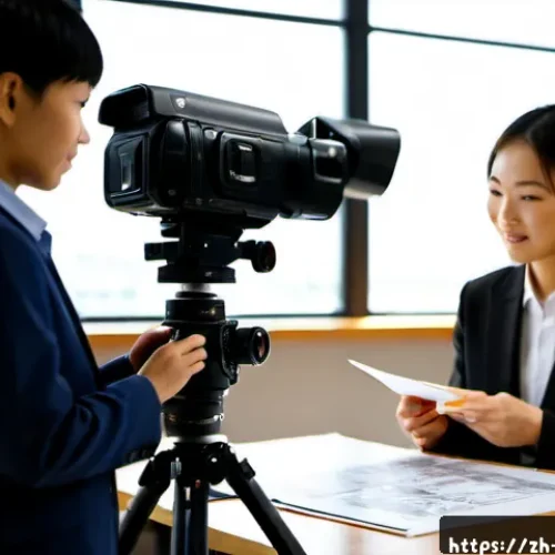 영화 제작사 인사 담당자의 팁 - Photorealistic cinematic scene inside a modern film production company office, an experienced HR man...